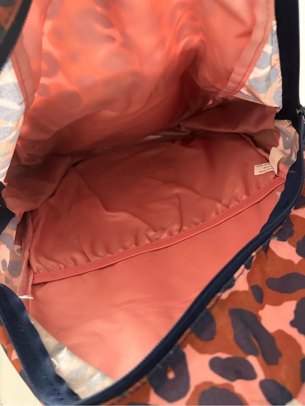 Leopard Print Backpack with Black Sequin Pocket
